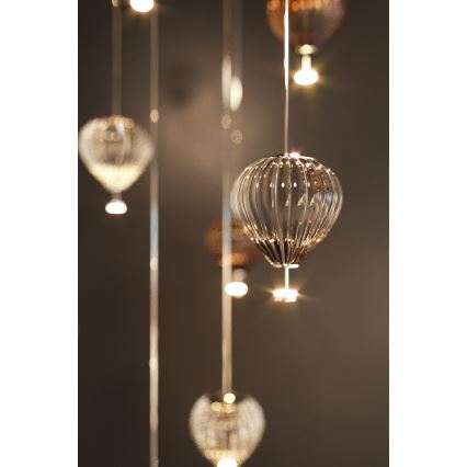 MAXLIGHT P0576 - Lámpara LED colgante PALLONCINI 2xLED/3W/230V diá. 12 cm ahumado