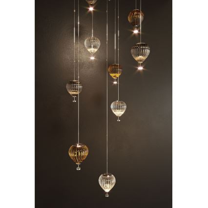 MAXLIGHT P0576 - Lámpara LED colgante PALLONCINI 2xLED/3W/230V diá. 12 cm ahumado