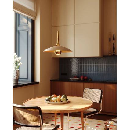 MAXLIGHT P0674 - Lámpara colgante LED con cable MANUKA LED/12W/230V Ø 28 cm dorado/beige