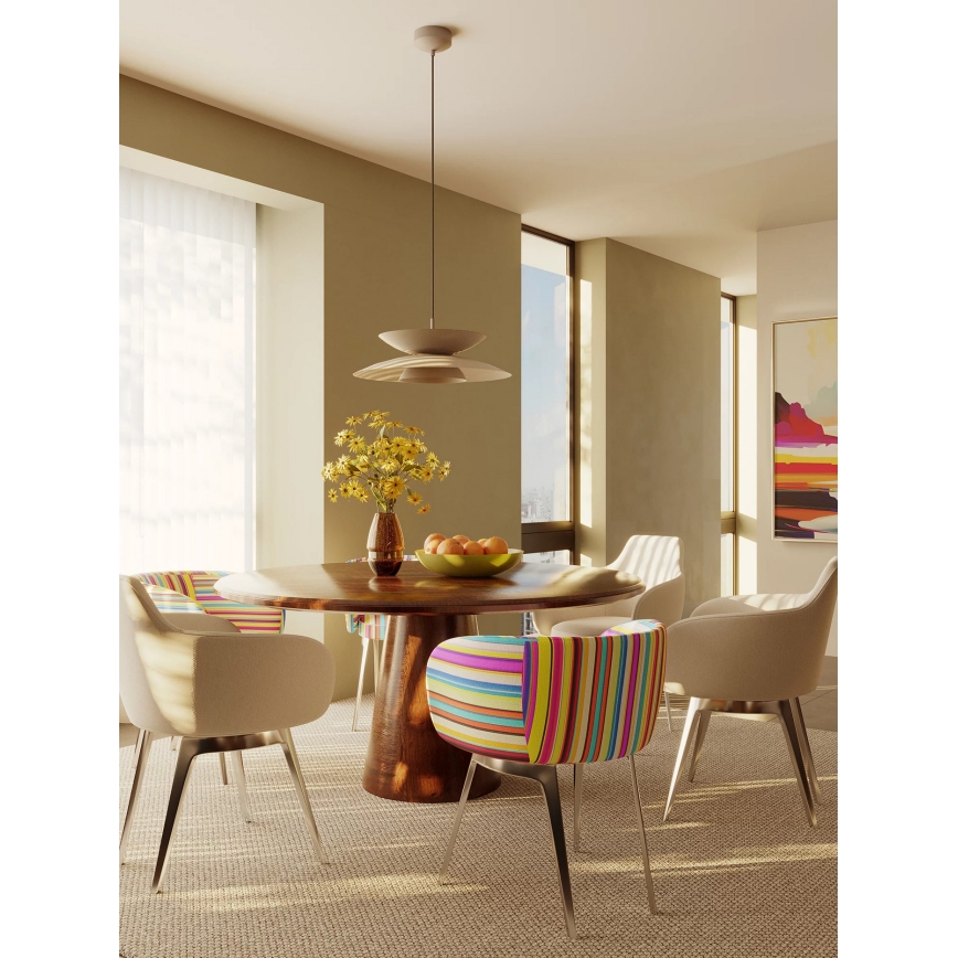 MAXLIGHT P0698 - Lámpara colgante LED con cable MAYUMI LED/12W/230V Ø 50 cm CRI 96 beige