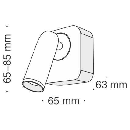 Maytoni C039WL-L3W3K - Foco LED de pared MIRAX LED/3W/230V negro
