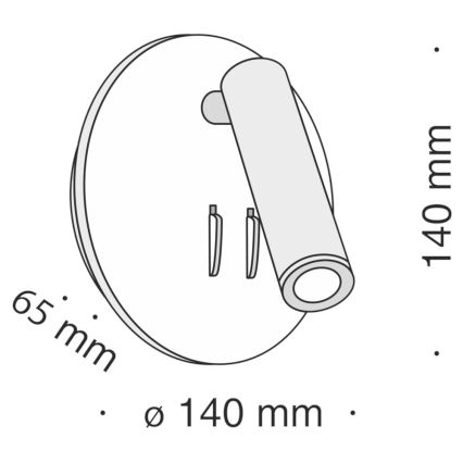 Maytoni C176-WL-01-6W-B - Foco LED de pared IOS LED/9W/230V negro
