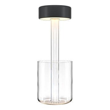 Maytoni MOD229TL-L3B3K1 - Lámpara de mesa portátil recargable LED regulable LED/3W/5V 2200-4000K 2000 mAh negra/transparente