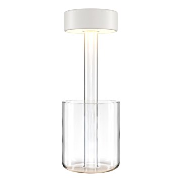 Maytoni MOD229TL-L3W3K1 - Lámpara de mesa portátil recargable LED regulable LED/3W/5V 2200-4000K 2000 mAh blanca/transparente