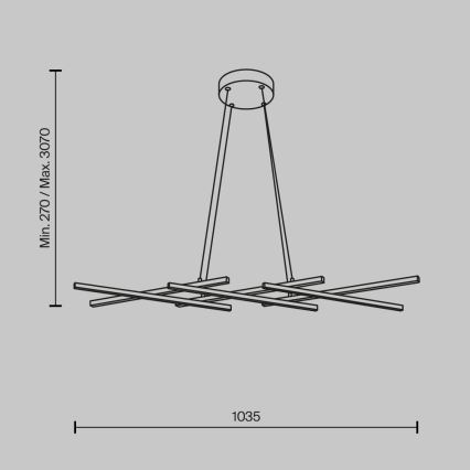 Maytoni MOD244PL-L50BK - Lámpara colgante con cable HALO LED/40W/230V negra
