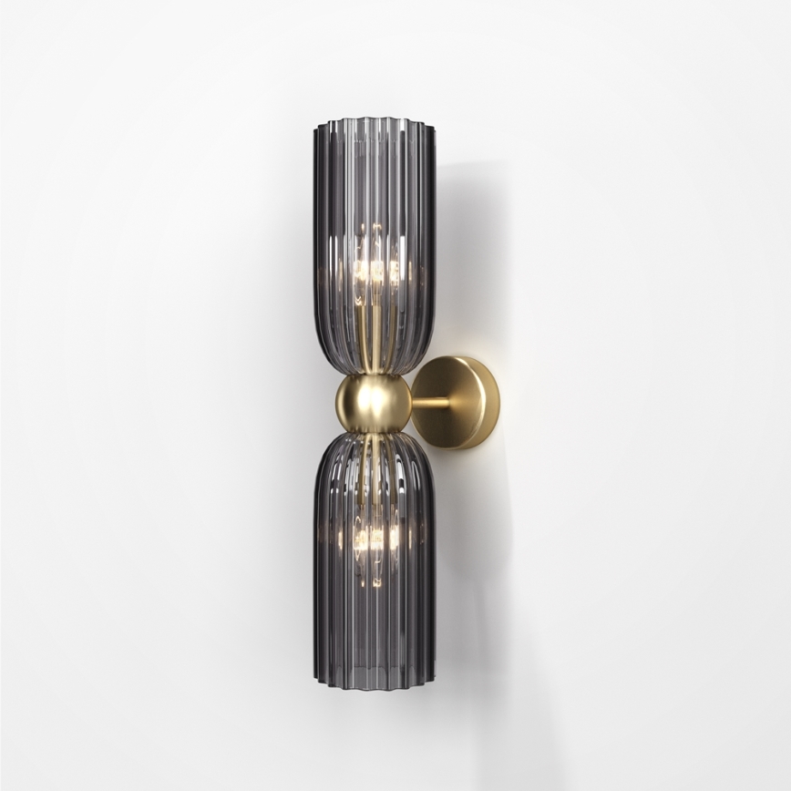 Maytoni MOD302WL-02GR - Aplique ANTIC 2xE14/40W/230V dorado/gris