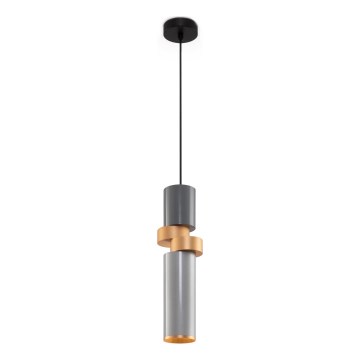 Maytoni MOD303PL-01CFL2 - Lámpara colgante PALETTE 1xGU10/40W/230V gris/dorado