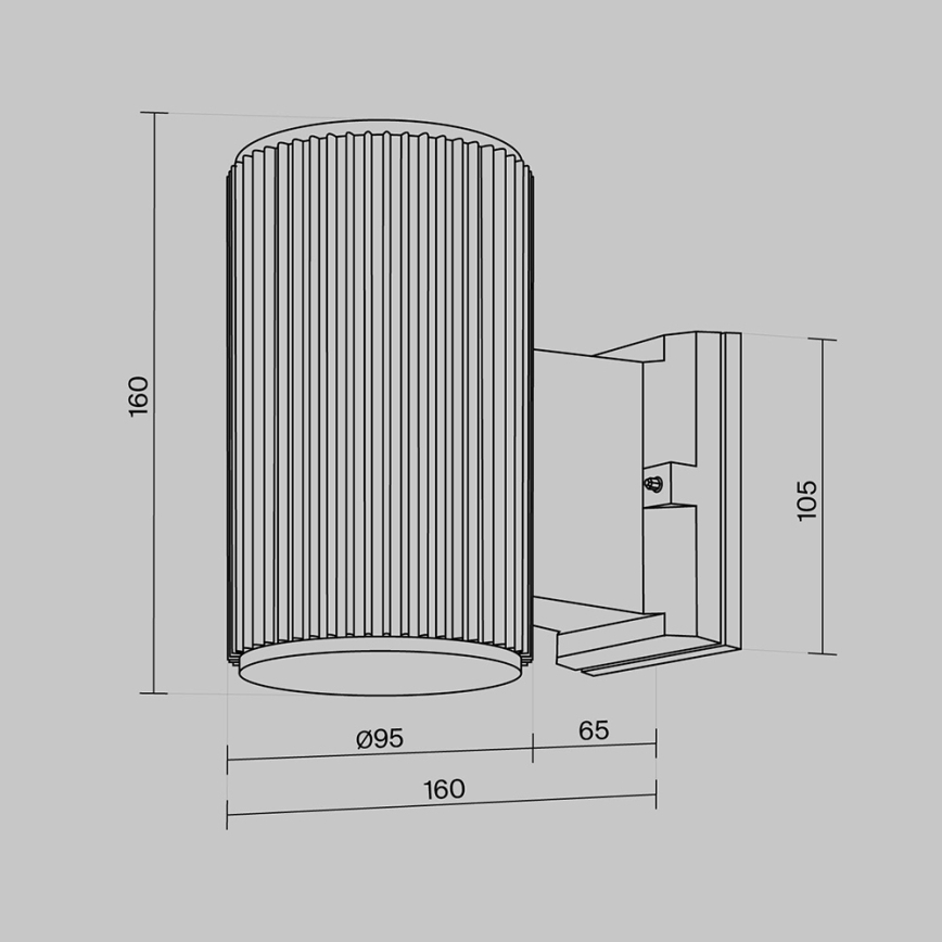 Maytoni O419WL-01B - Aplique de pared exterior RANDO 1xE27/60W/230V IP54 negro