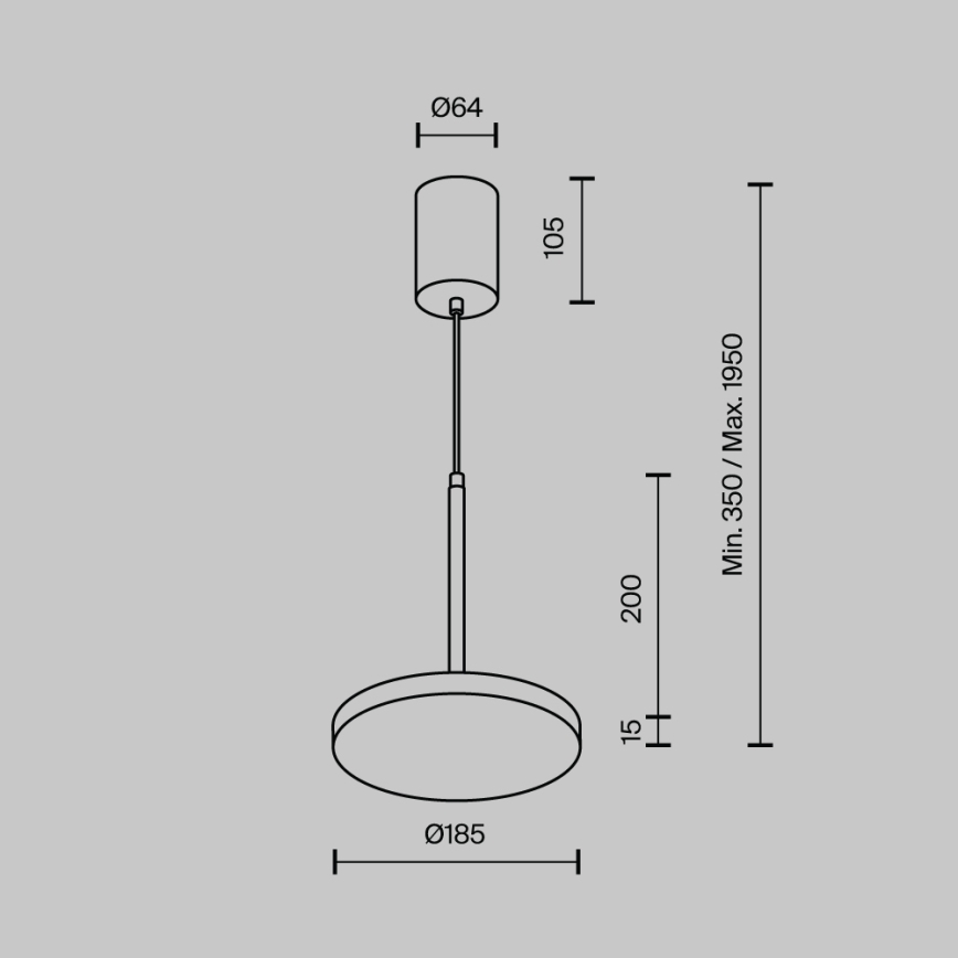Maytoni P076PL-L12W3K-B - Lámpara LED colgante PLATO LED/12W/230V 3000K negro