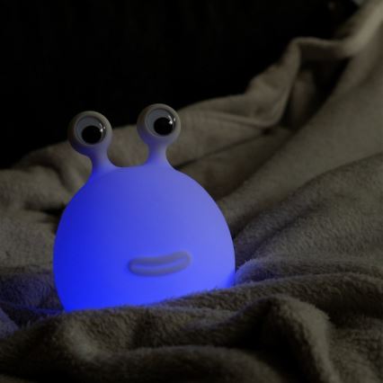 MegaLight - Lámpara infantil táctil LED RGB regulable y recargable MOMO MOON LED/5V