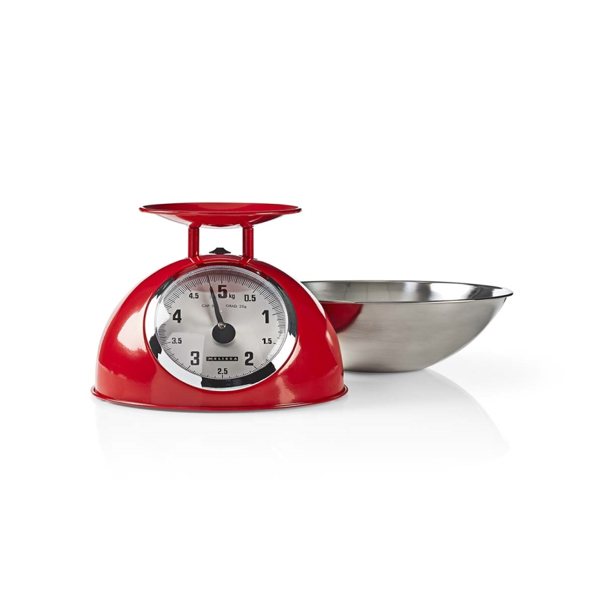 Melissa - Báscula de cocina retro con cuenco, roja