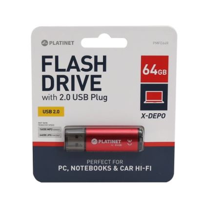 Memoria USB Flash 64GB roja