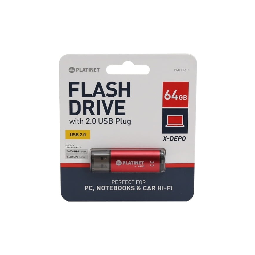 Memoria USB Flash 64GB roja
