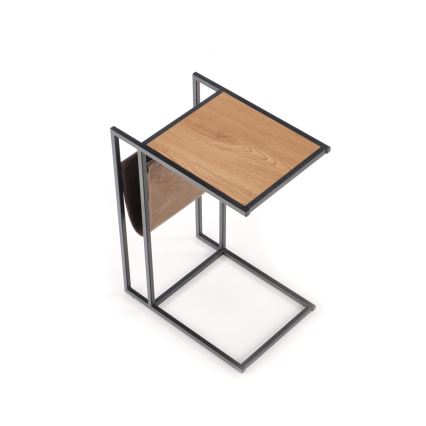 Mesa auxiliar COMPACT 65x47 cm negro/marrón
