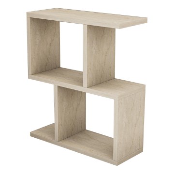 Mesa auxiliar CROS 45x17 cm, acabado efecto mármol/beige