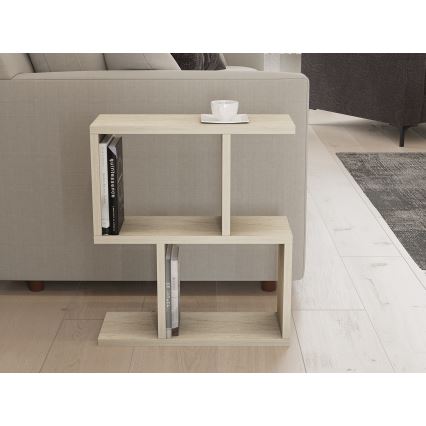 Mesa auxiliar CROS 45x17 cm, acabado efecto mármol/beige