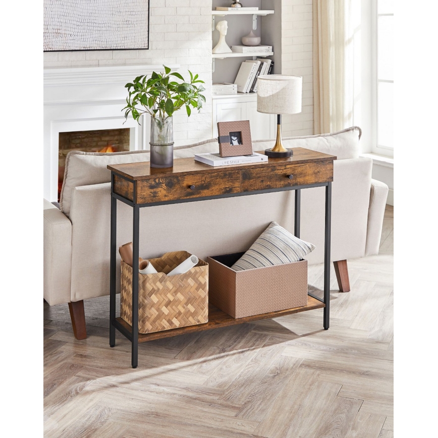 Mesa auxiliar LUVOR marrón/negro