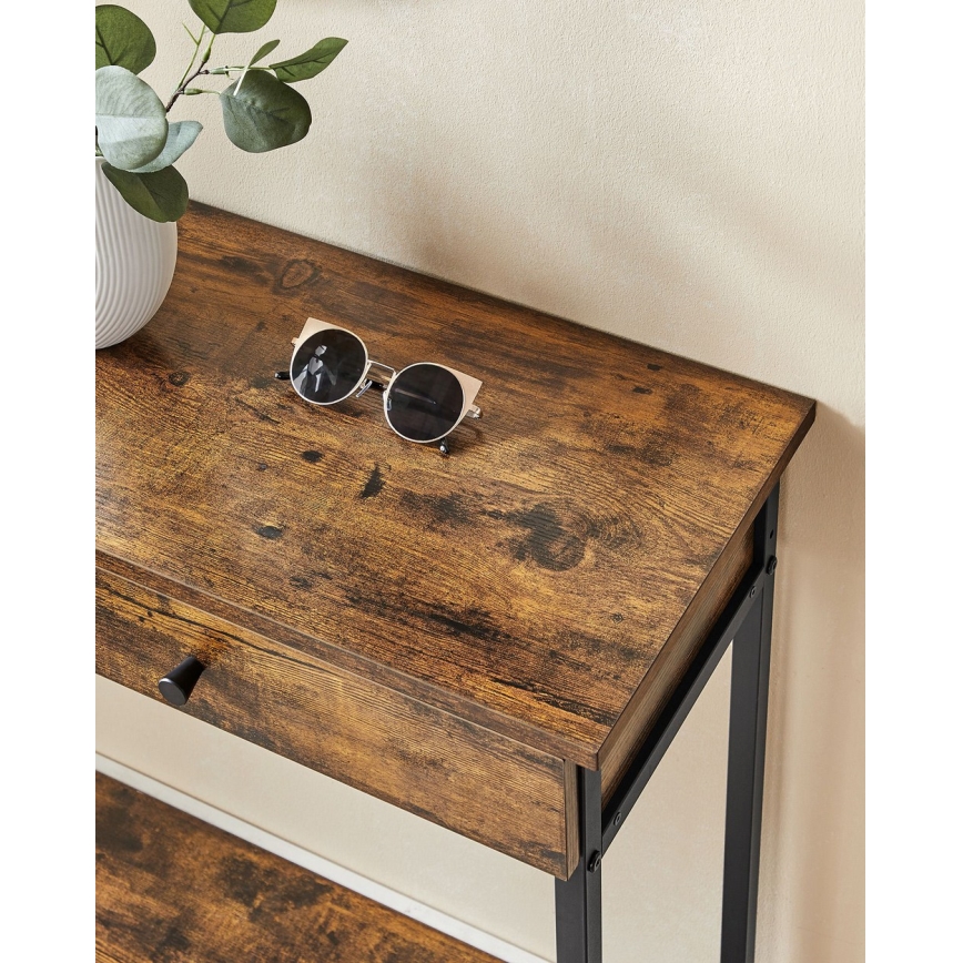 Mesa auxiliar LUVOR marrón/negro