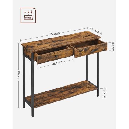 Mesa auxiliar LUVOR marrón/negro