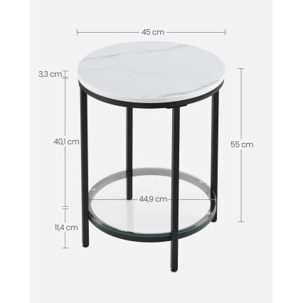 Mesa auxiliar SID negro/blanco