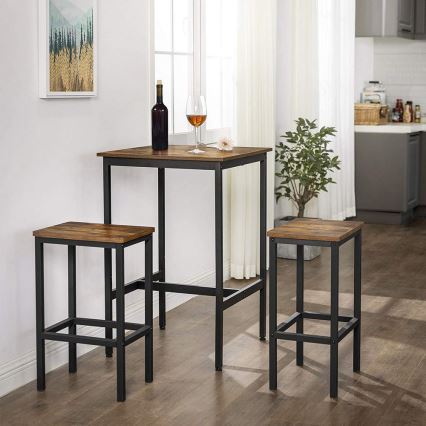 Mesa de bar BARTIS marrón/negro