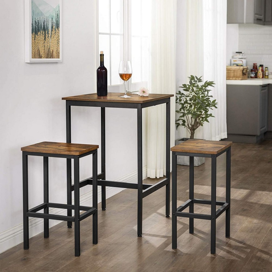 Mesa de bar BARTIS marrón/negro