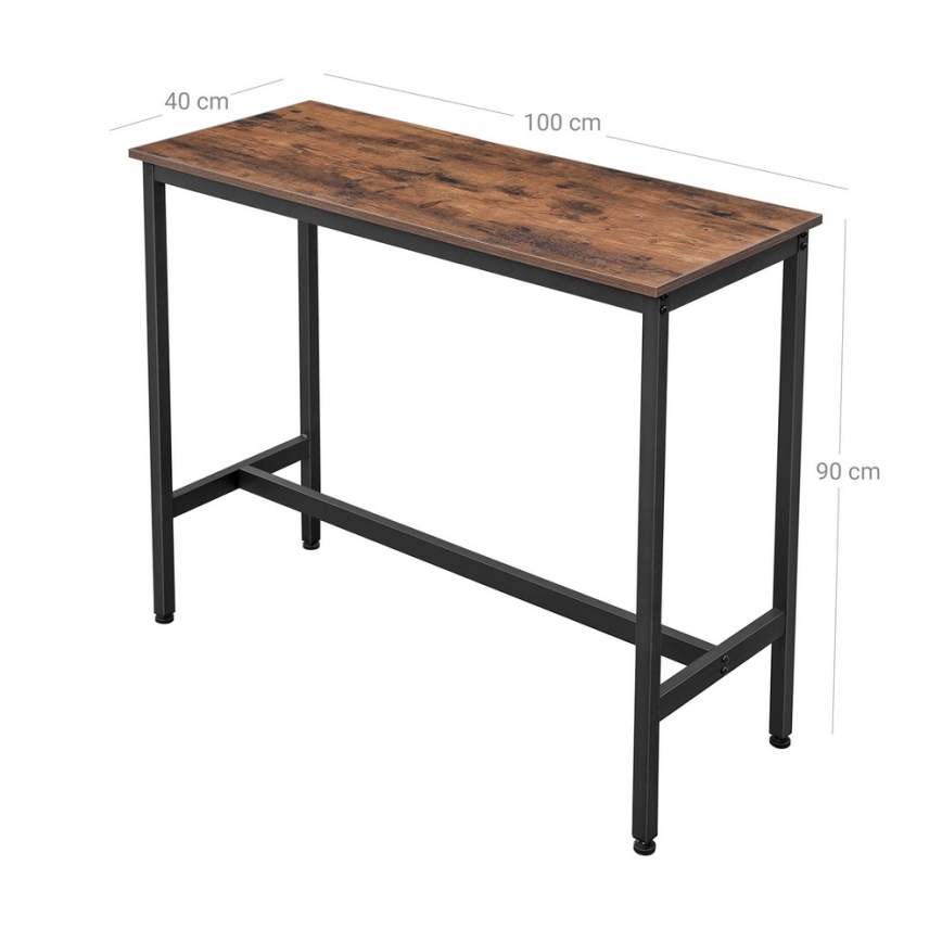 Mesa de bar BARTIS marrón/negro