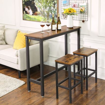Mesa de bar BARTIS marrón/negro