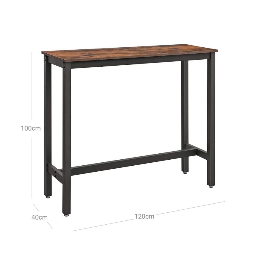 Mesa de bar BARTIS marrón/negro