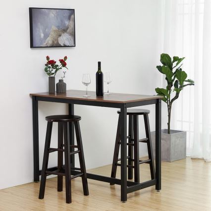 Mesa de bar BARTIS marrón/negro