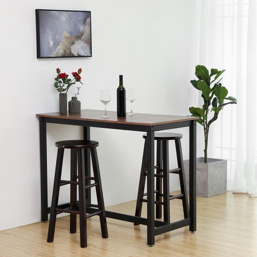 Mesa de bar BARTIS marrón/negro