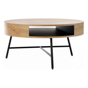 Mesa de centro CAMILA 41x80 cm dorado roble/negro
