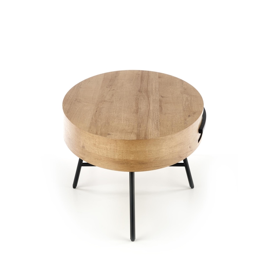 Mesa de centro con cajón CAROLINA 41x120 cm roble dorado/negro