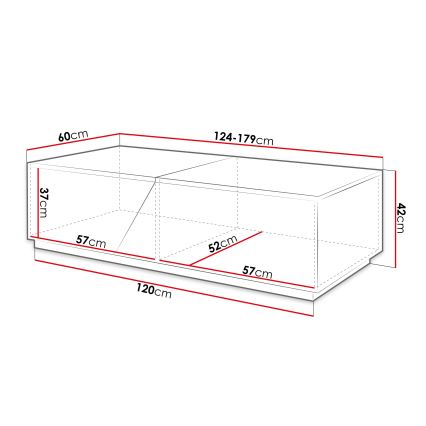 Mesa de centro CEELIAS 124x42 cm antracita/roble Wotan
