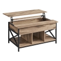 Mesa de centro con tablero elevable NYRO, marrón/negro