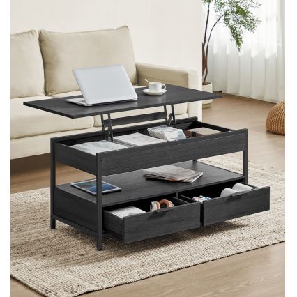 Mesa de centro con tablero elevable NYRO negra