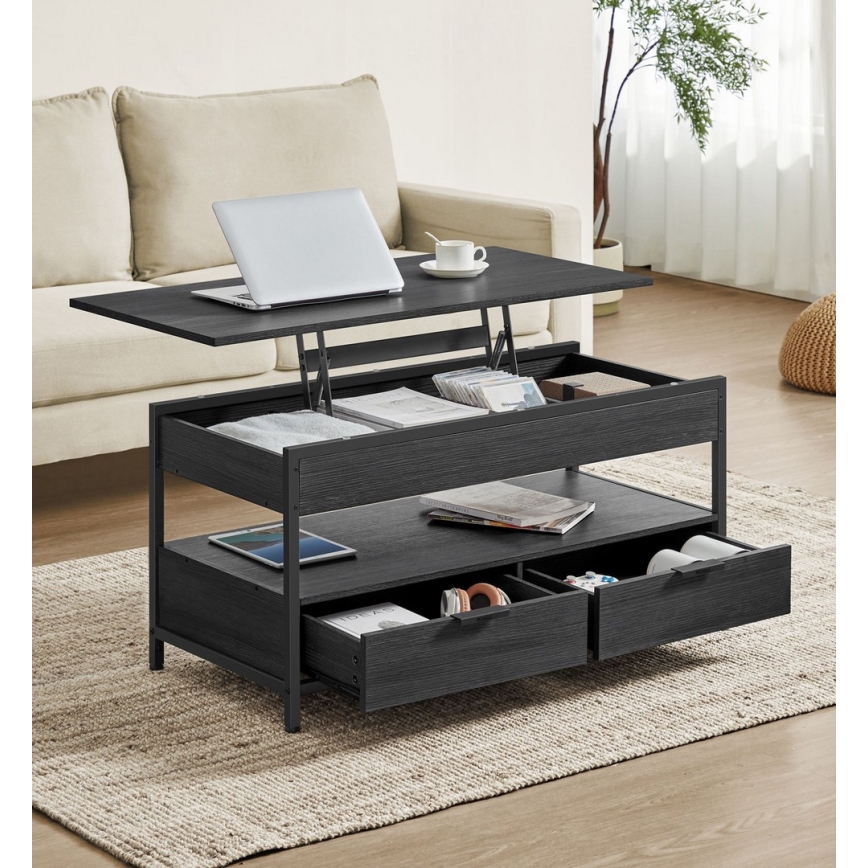 Mesa de centro con tablero elevable NYRO negra