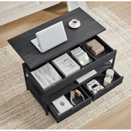 Mesa de centro con tablero elevable NYRO negra
