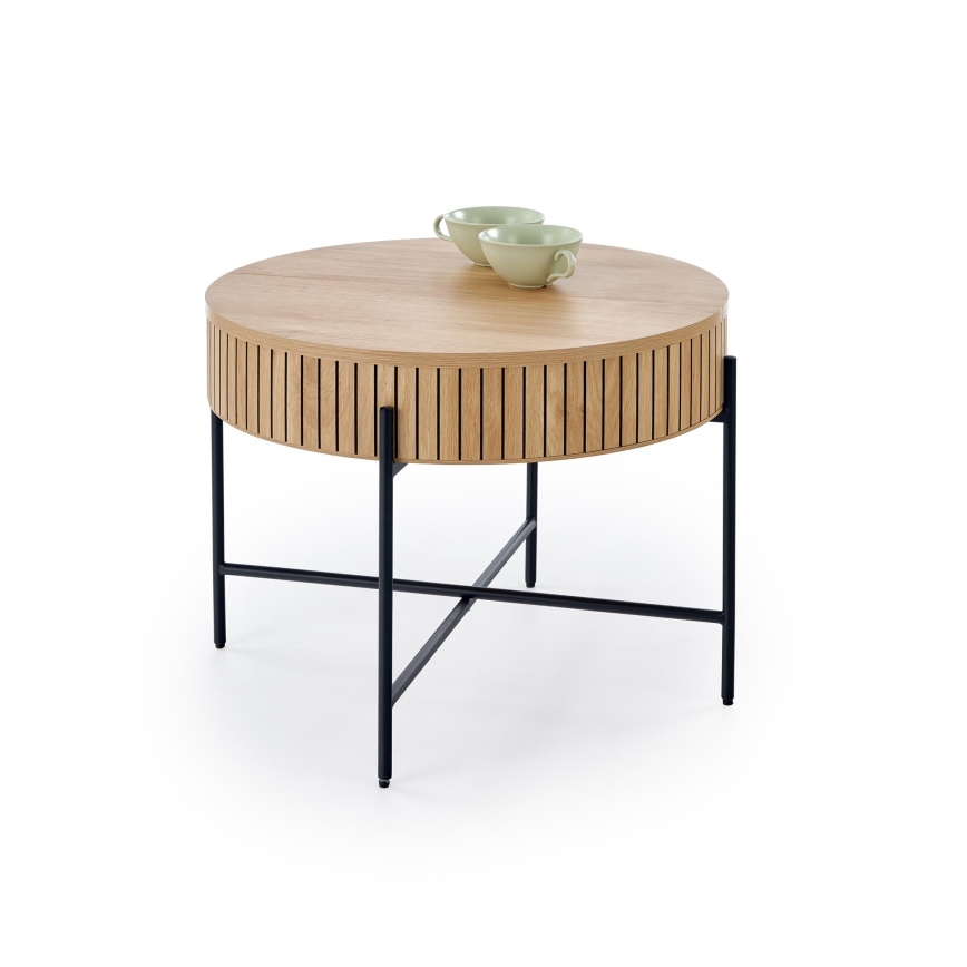 Mesa de centro DANTE Ø 67 cm marrón/negro