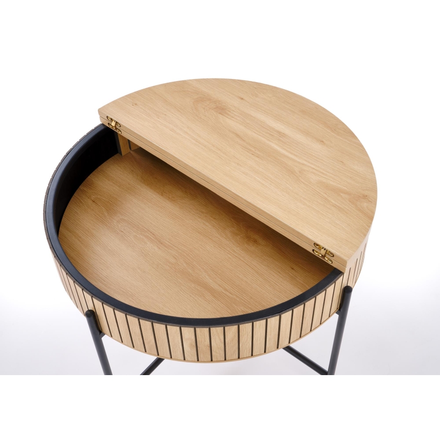 Mesa de centro DANTE Ø 67 cm marrón/negro