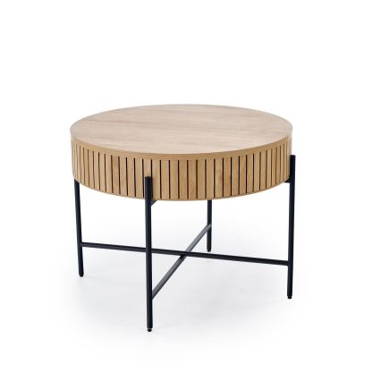 Mesa de centro DANTE Ø 67 cm marrón/negro