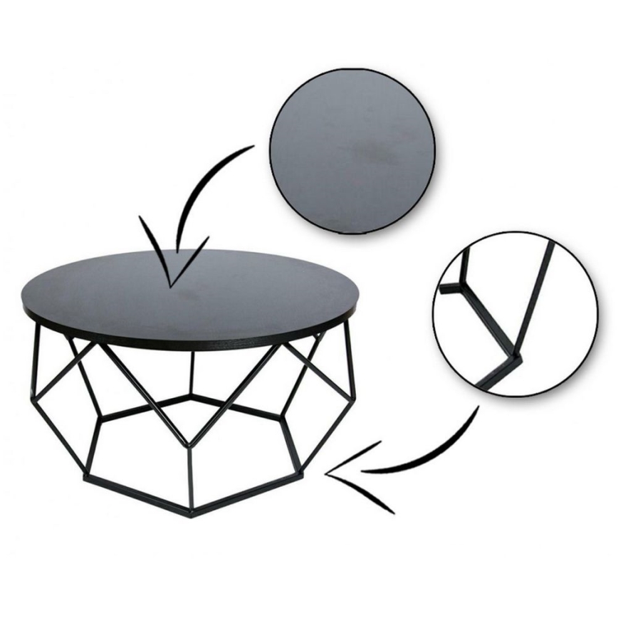 Mesa de centro DIAMOND 40x70 cm negro