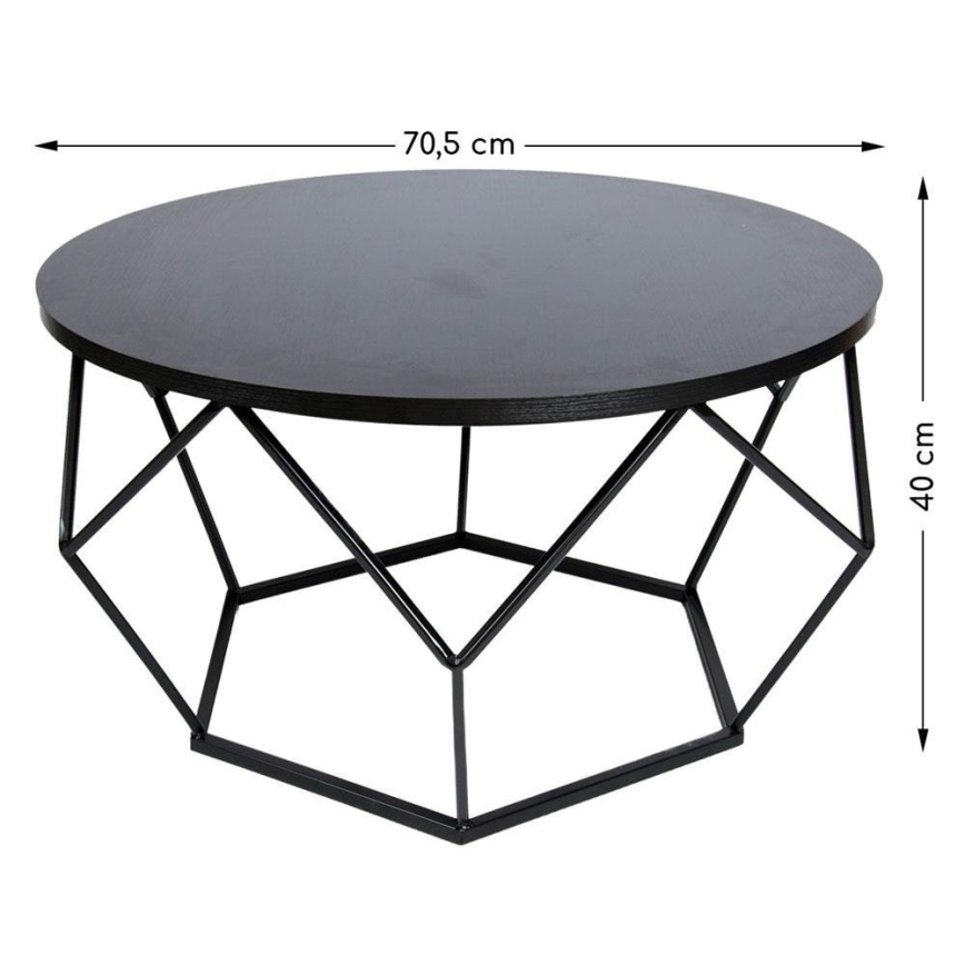 Mesa de centro DIAMOND 40x70 cm negro