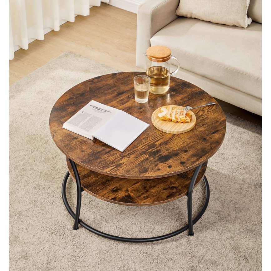 Mesa de centro ELDUR marrón/negro