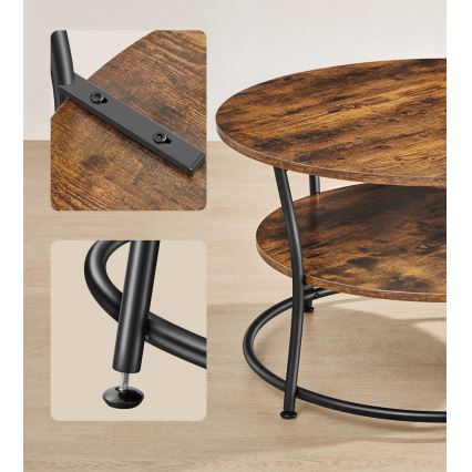 Mesa de centro ELDUR marrón/negro