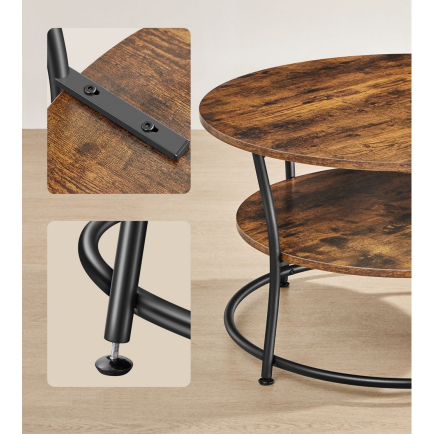 Mesa de centro ELDUR marrón/negro