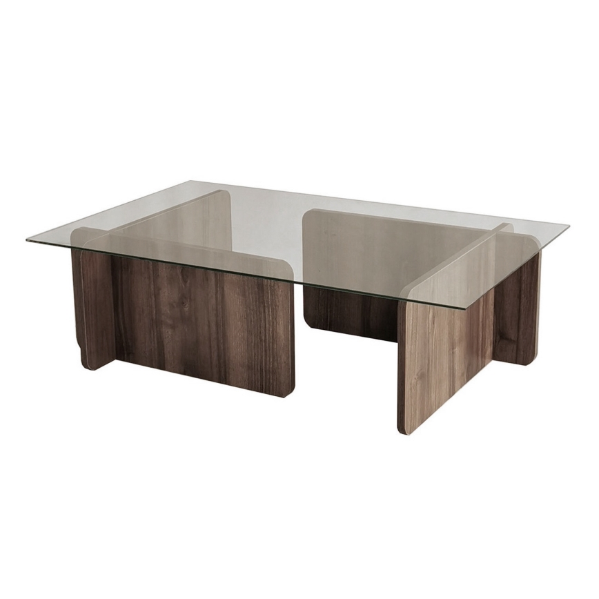 Mesa de centro ESCAPE 30x105 cm marrón/transparente