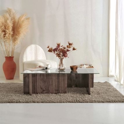 Mesa de centro ESCAPE 30x105 cm marrón/transparente