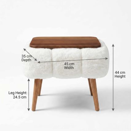 Mesa de centro FELPO 35x45 cm blanco/nogal