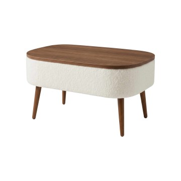 Mesa de centro FELPO 60x90 cm blanco/nogal